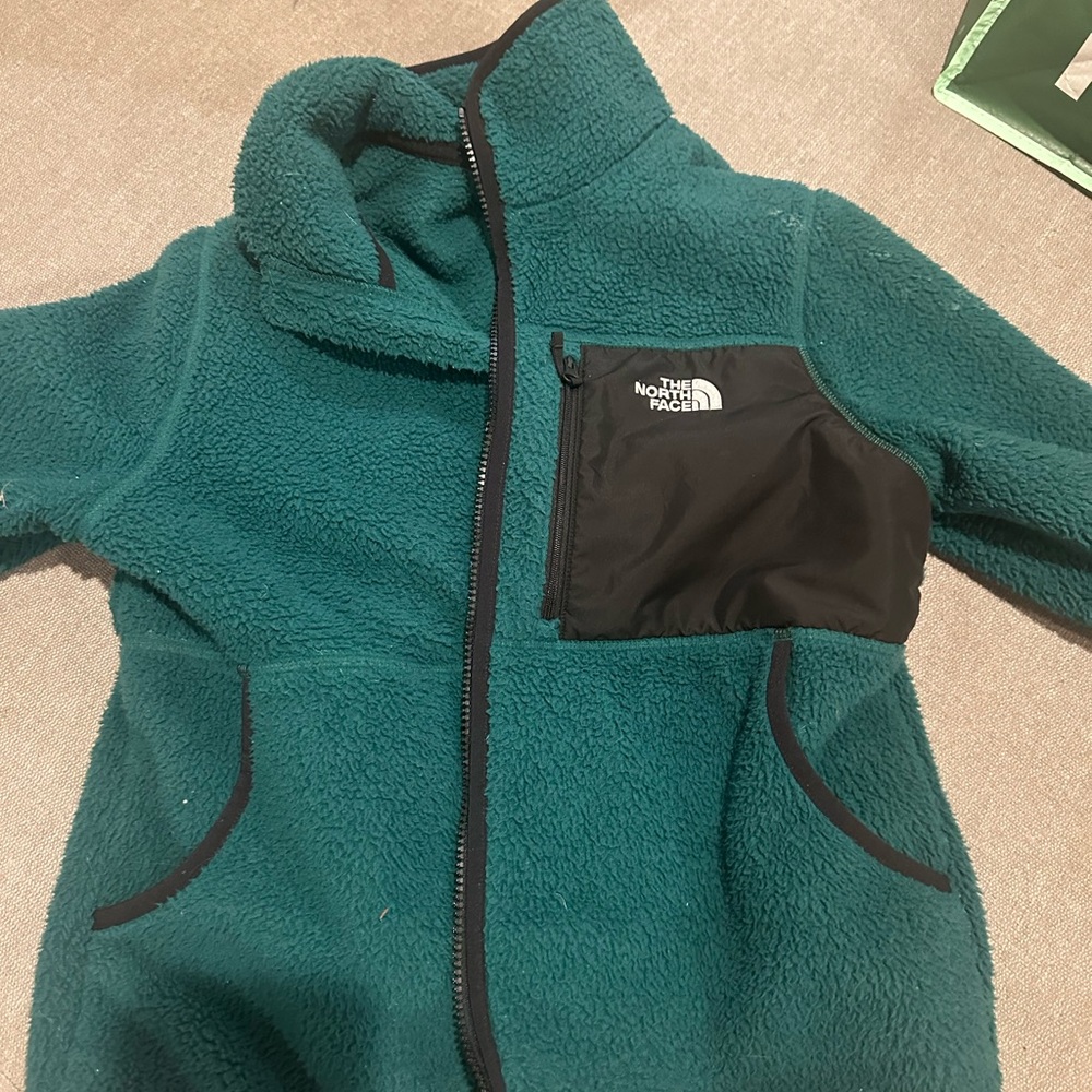 The North Face Teal Fleece Jacket with Black Details